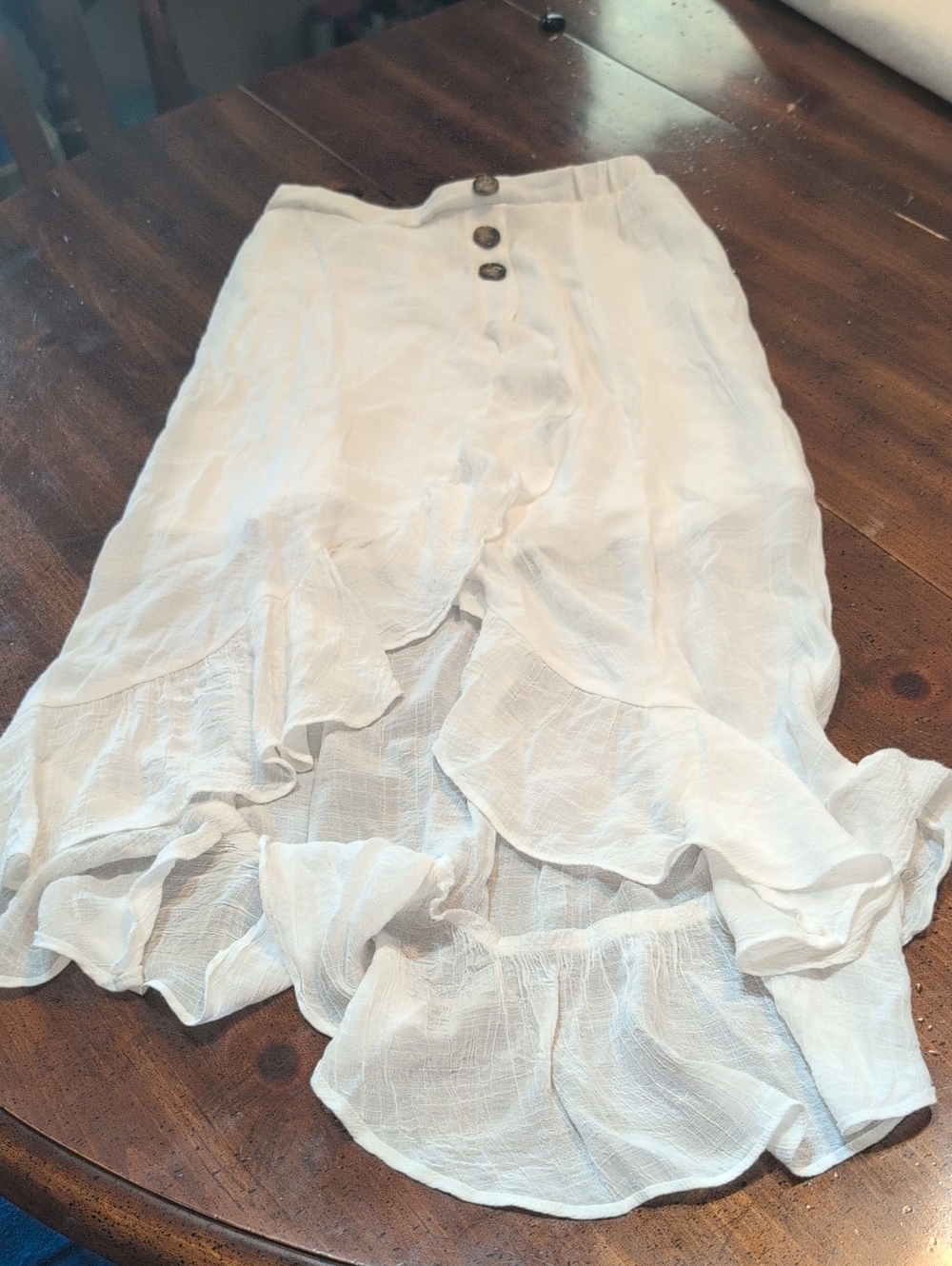 White Ruffle Maxi Skirt